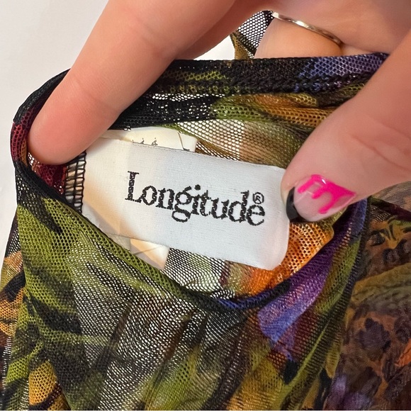 Longitude Vintage Sheer Floral Tank Top, size Large - Picture 2 of 6